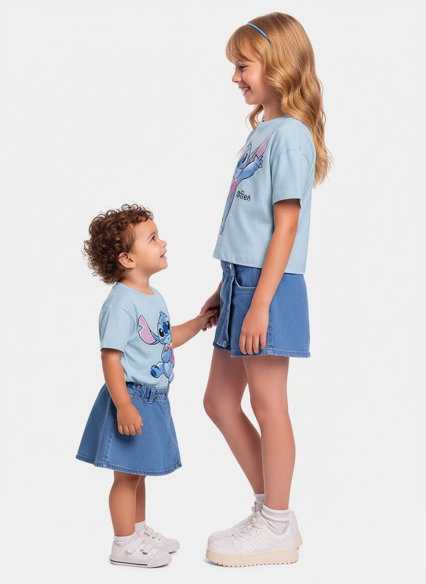 Blusa Infantil Lilo & Stitch Disney | Estampa Frente e Verso