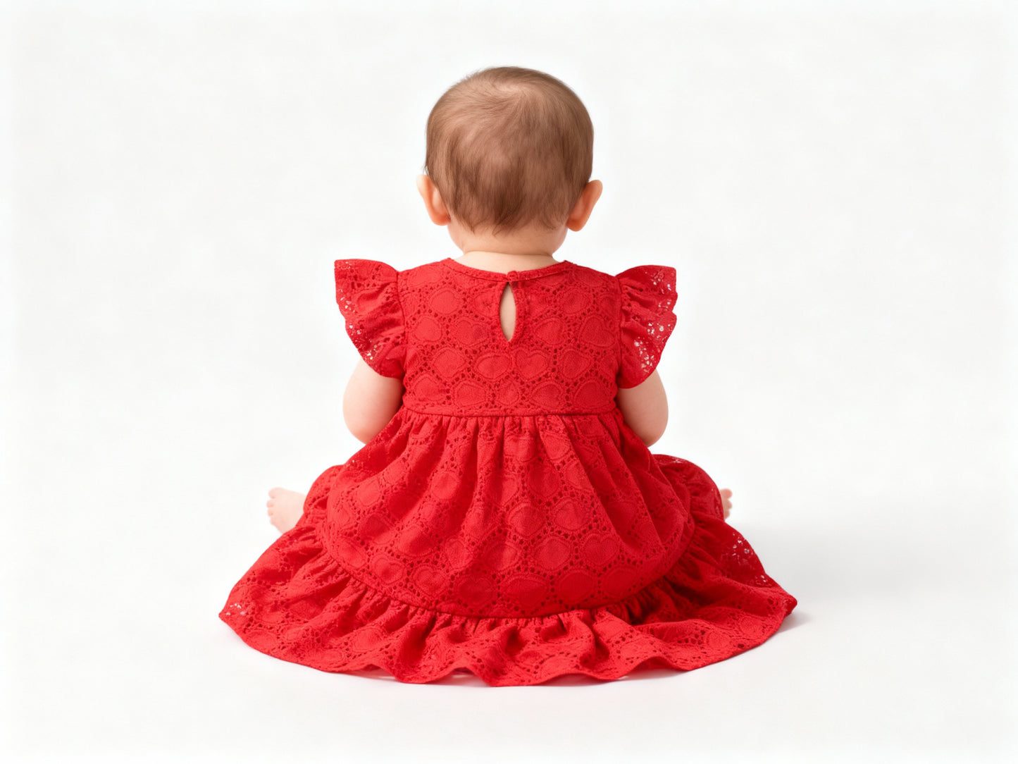 Vestido Laise Vermelho Exclusivo | Com Botão de Pressão