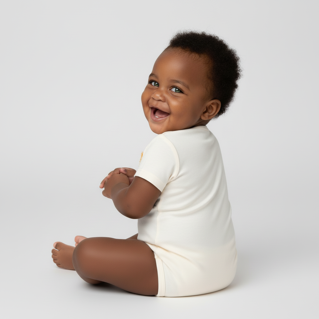 Macacão Curto Leãozinho | Marfim em Meia Malha