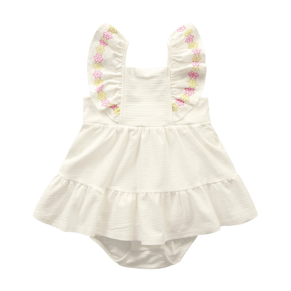 Body Manga Curta Reveillon | Malha Florence Marfim c/ Babado