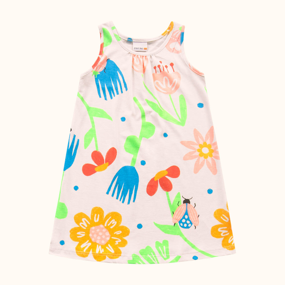 Vestido Infantil  Jardim Baunilha | Algodão Meia Malha