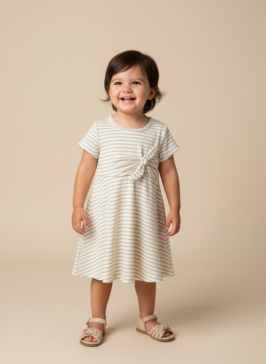 Vestido Infantil Off White Lurex | Delicado para Ano Novo