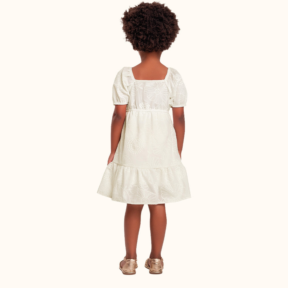 Vestido Infantil Branco Bordado | Ano Novo Fakini
