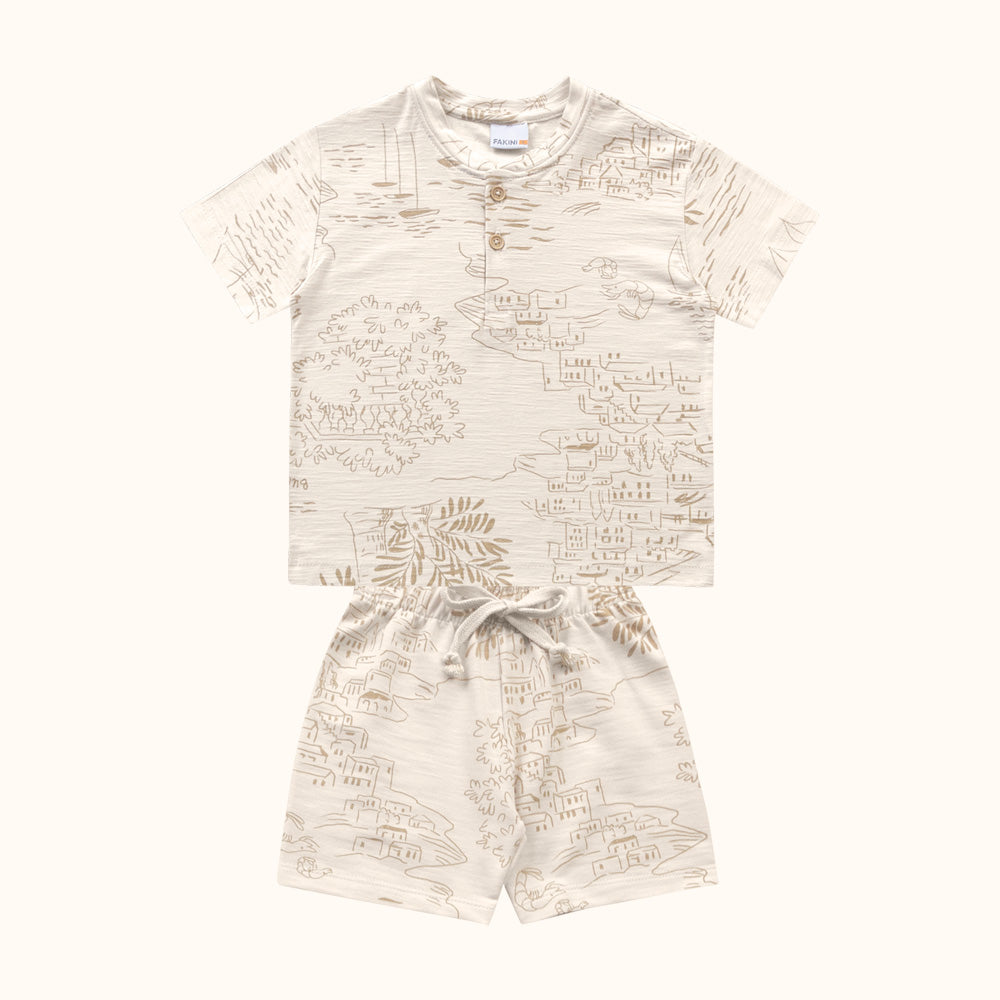 Conjunto Infantil Ciao | Camiseta com Botões e Bermuda