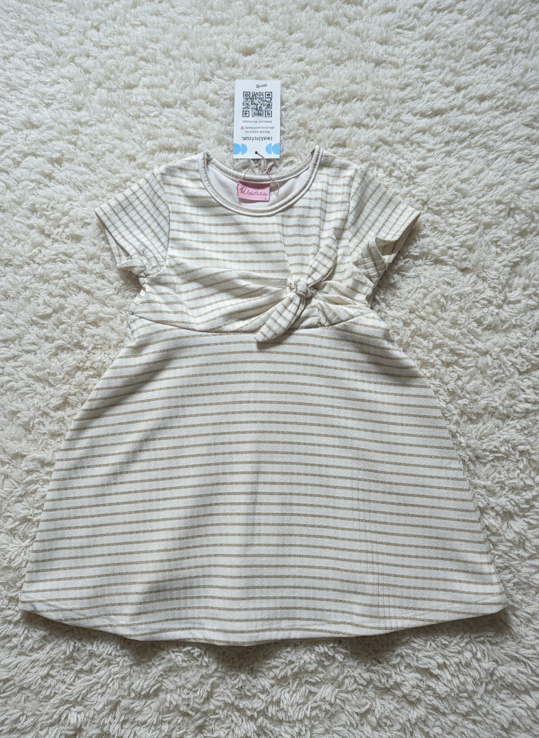 Vestido Infantil Off White Lurex | Delicado para Ano Novo