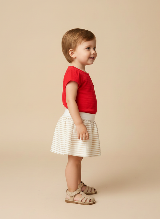 Conjunto Infantil Natal | Saia Lurex com Short Interno
