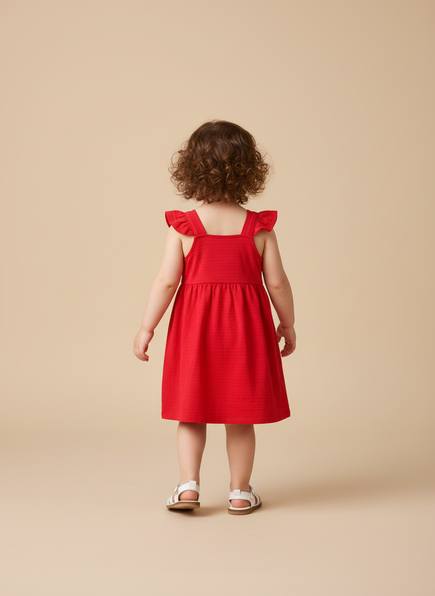Vestido Infantil Natal | Alças com Babados - TAM 3