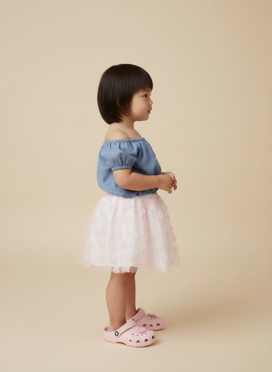 Blusa Infantil Jeans Molinho Alphabeto | Ombro a Ombro