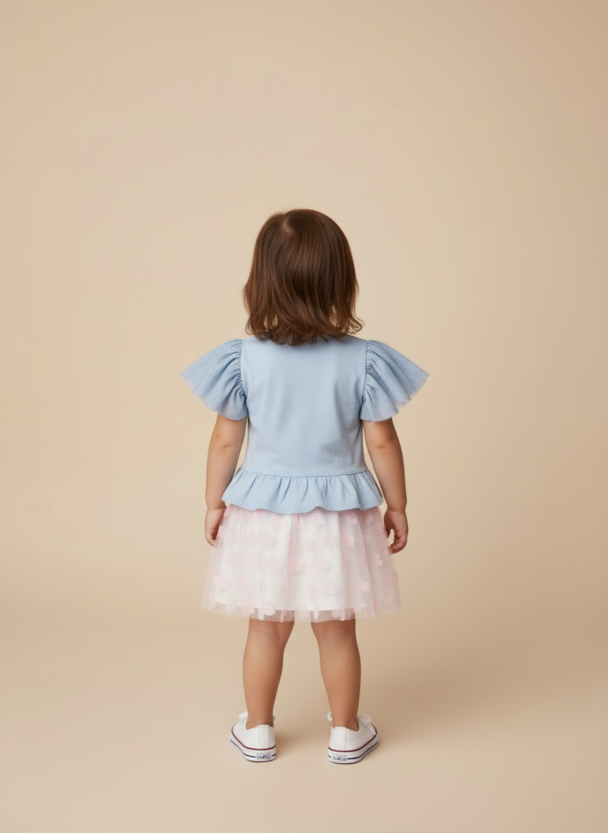 Blusa Alphabeto Brilho | Manga Bufante 100% Algodão