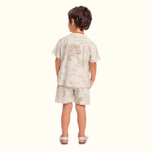 Conjunto Infantil Ciao | Camiseta com Botões e Bermuda