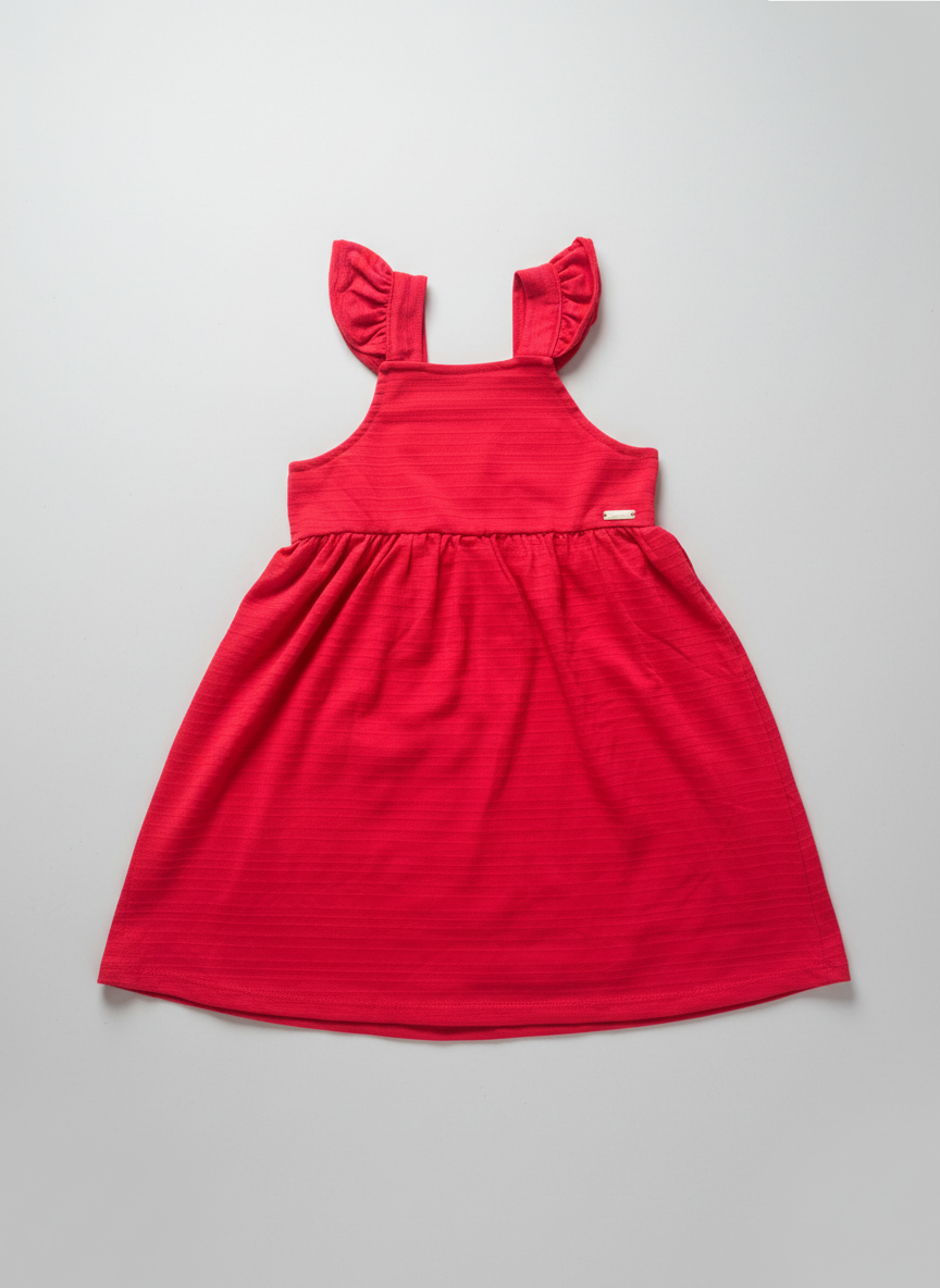 Vestido Infantil Natal | Alças com Babados - TAM 3
