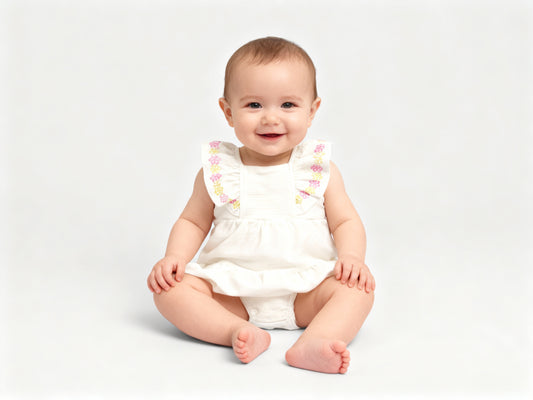 Body Manga Curta Reveillon | Malha Florence Marfim c/ Babado