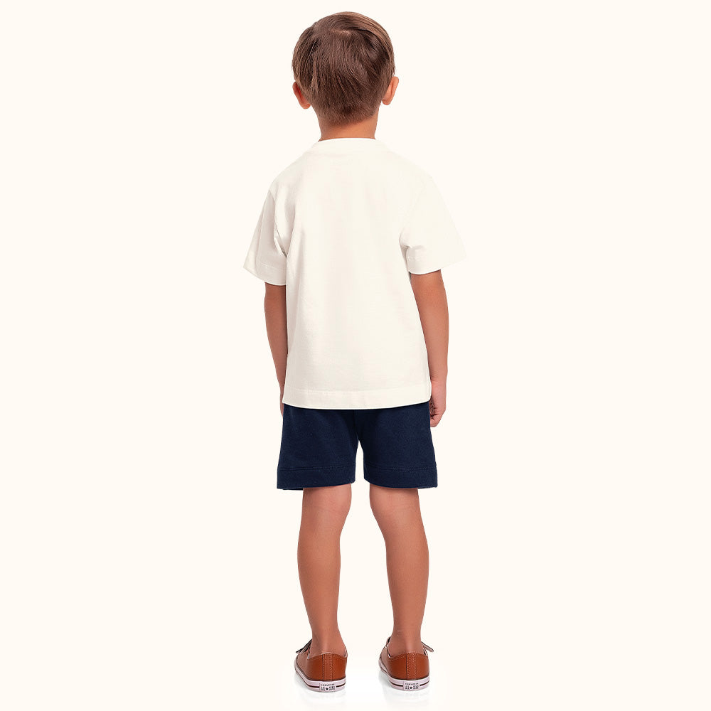 Conjunto Infantil Paradise | Camiseta Bordada e Bermuda