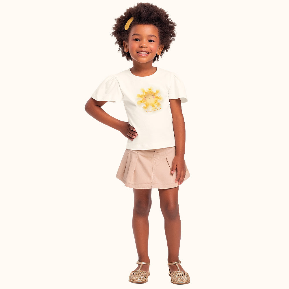 Blusa Infantil Meu Solzinho | Aplique Interativo de Organza