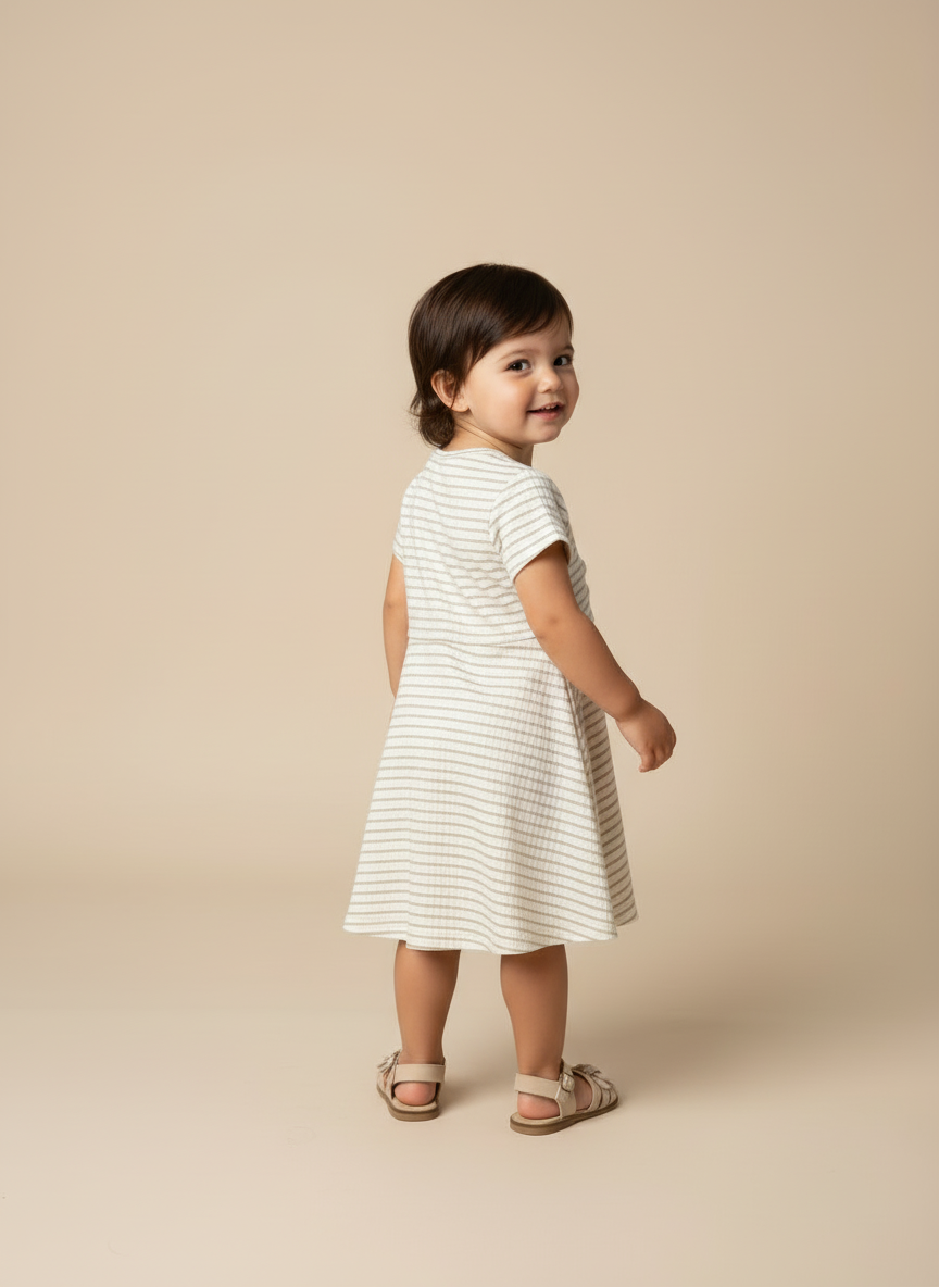 Vestido Infantil Off White Lurex | Delicado para Ano Novo