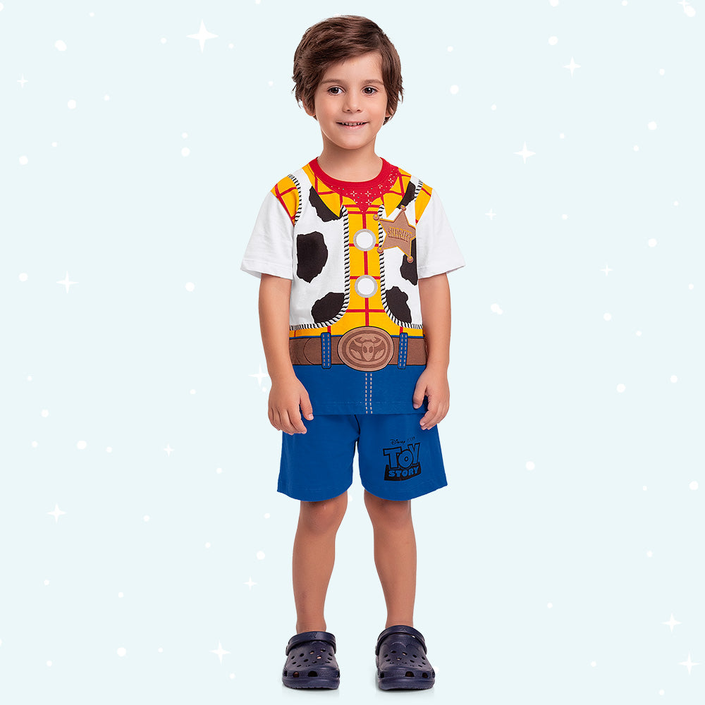 Pijama Toy Story Woody | Camiseta e Short 100% Algodão