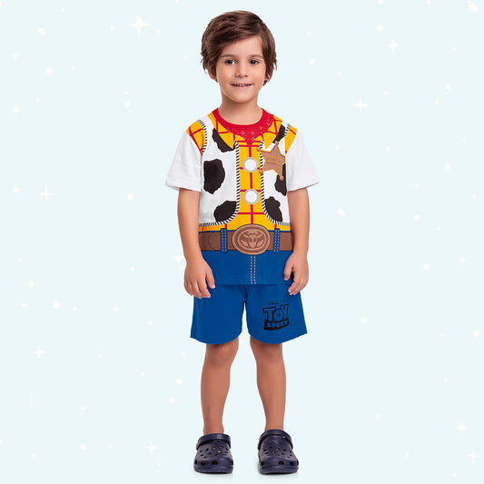 Pijama Toy Story Woody | Camiseta e Short 100% Algodão