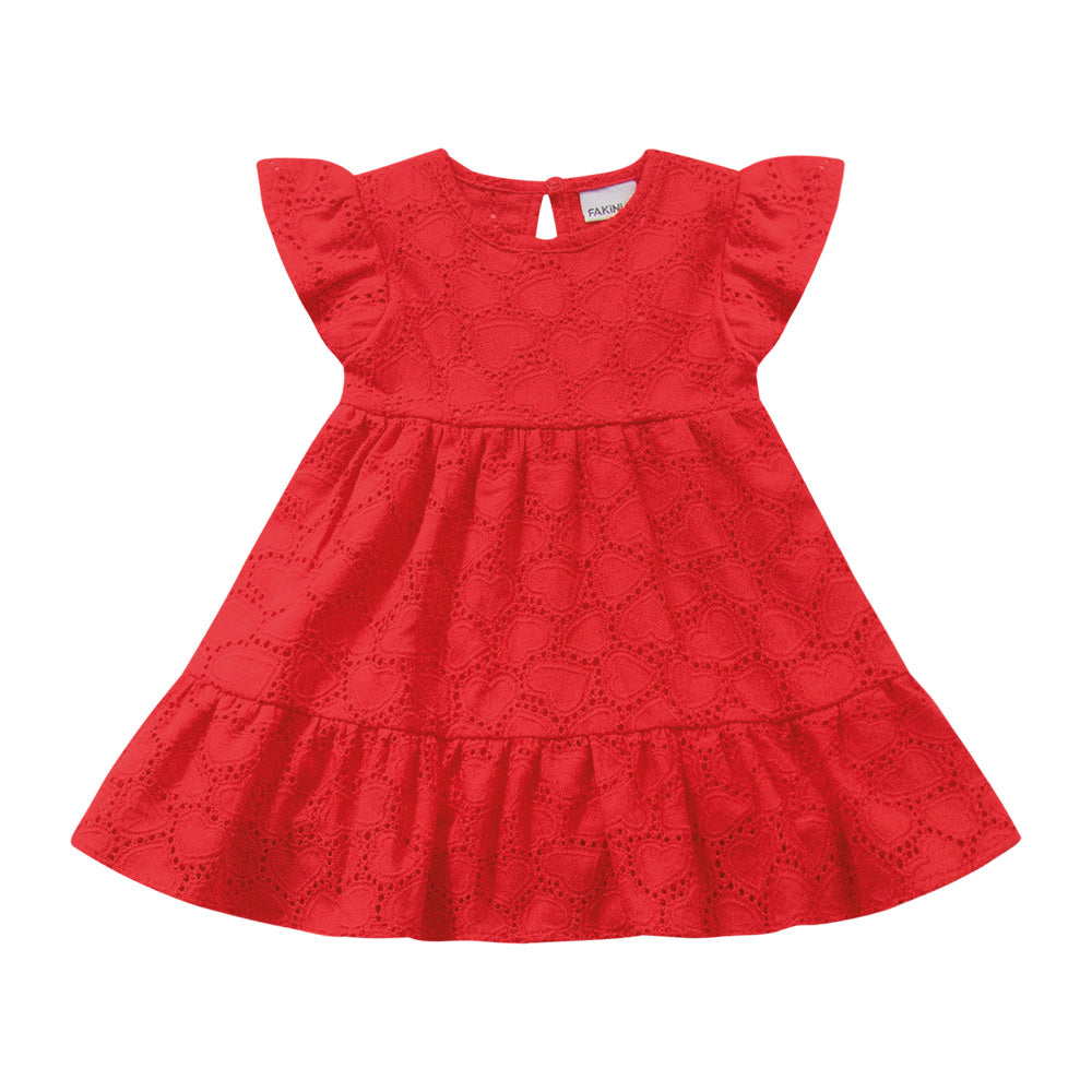 Vestido Laise Vermelho Exclusivo | Com Botão de Pressão