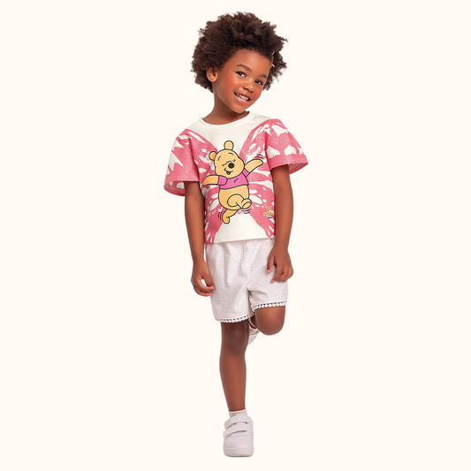 Blusa Infantil Ursinho Pooh Disney | Estampa com Glitter