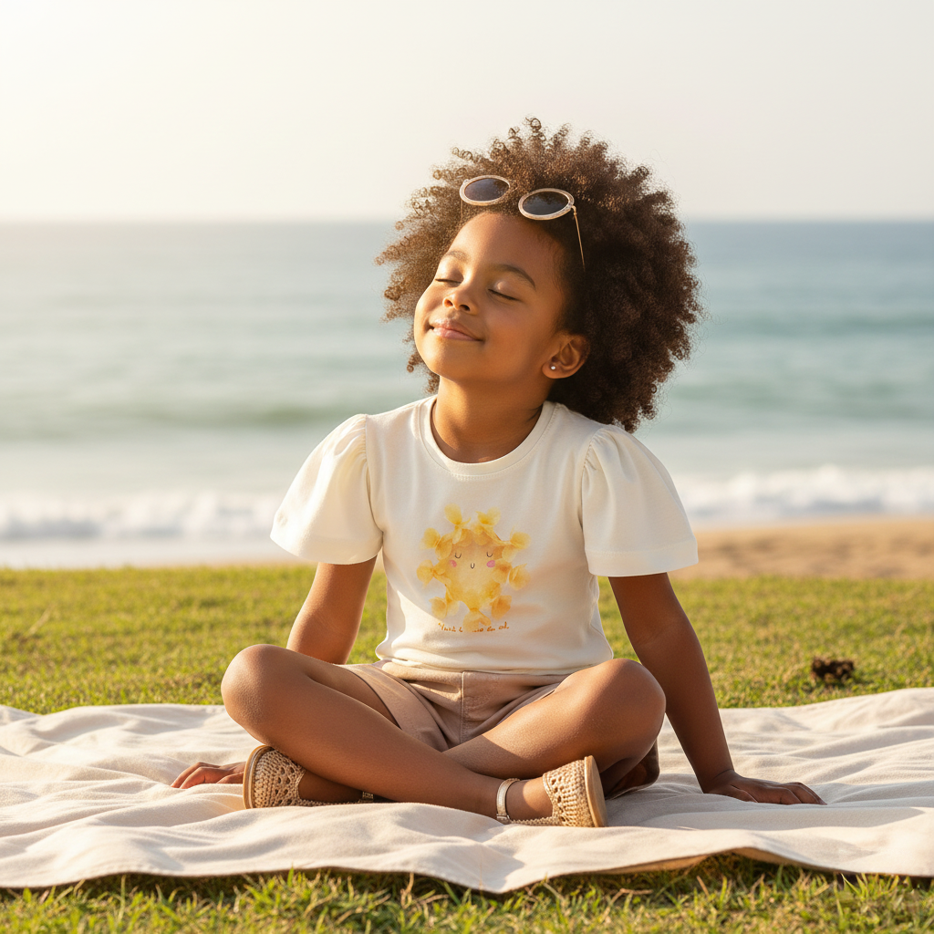 Blusa Infantil Meu Solzinho | Aplique Interativo de Organza