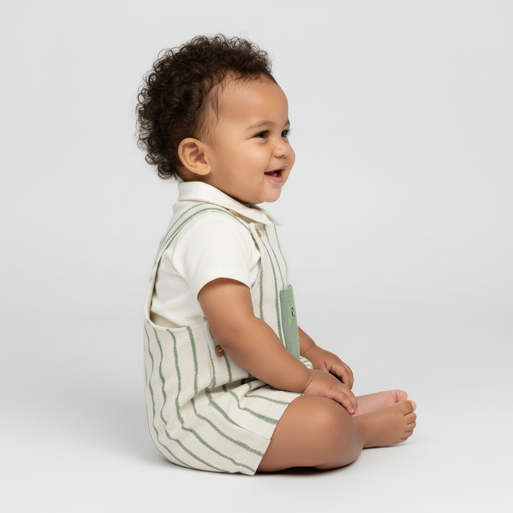 Conjunto Body e Macacão Curto Dino | Bolso e Sensorial