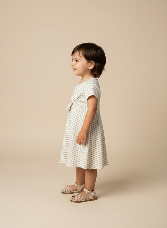 Vestido Infantil Off White Lurex | Delicado para Ano Novo