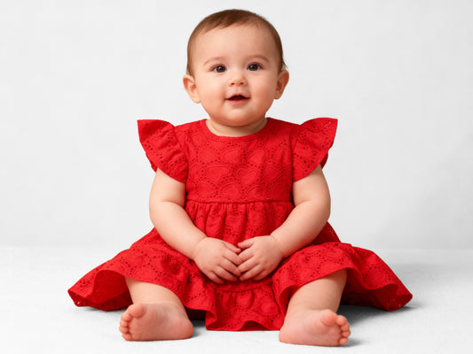 Vestido Laise Vermelho Exclusivo | Com Botão de Pressão