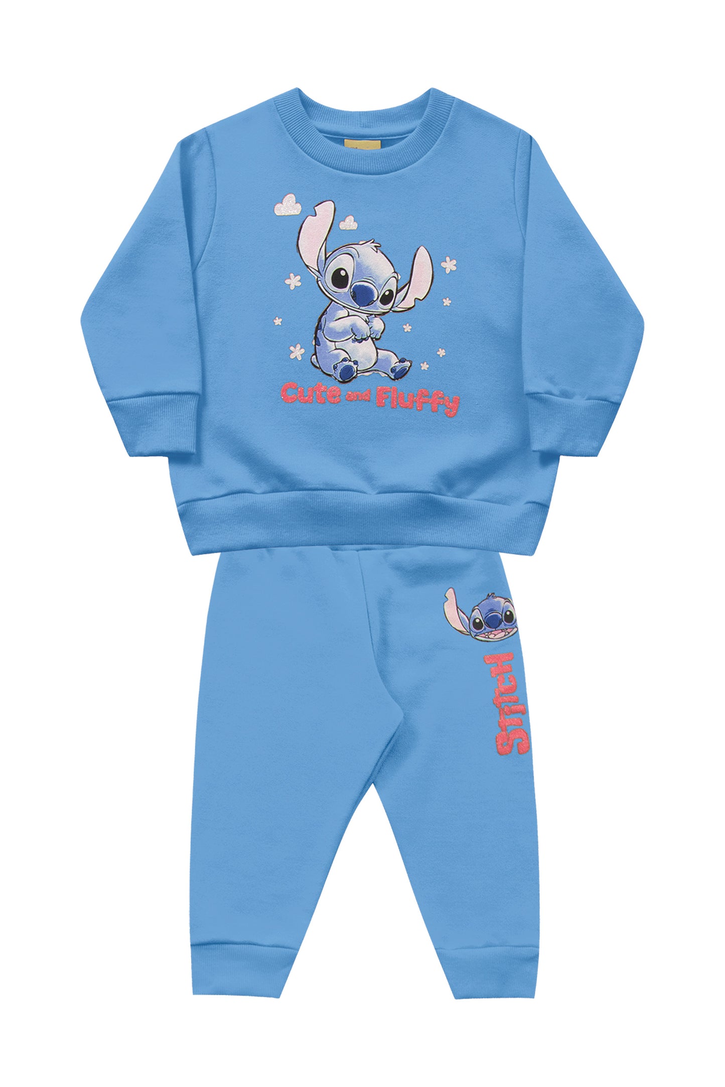 Conjunto Infantil Stitch Azul Claro Bebê | Fakini