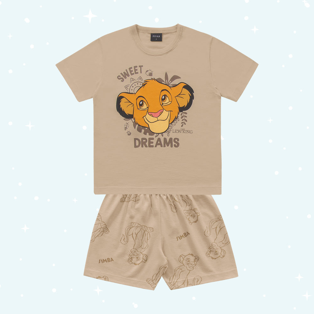 Pijama Infantil Rei Leão | Brilha no Escuro | 100% Algodão