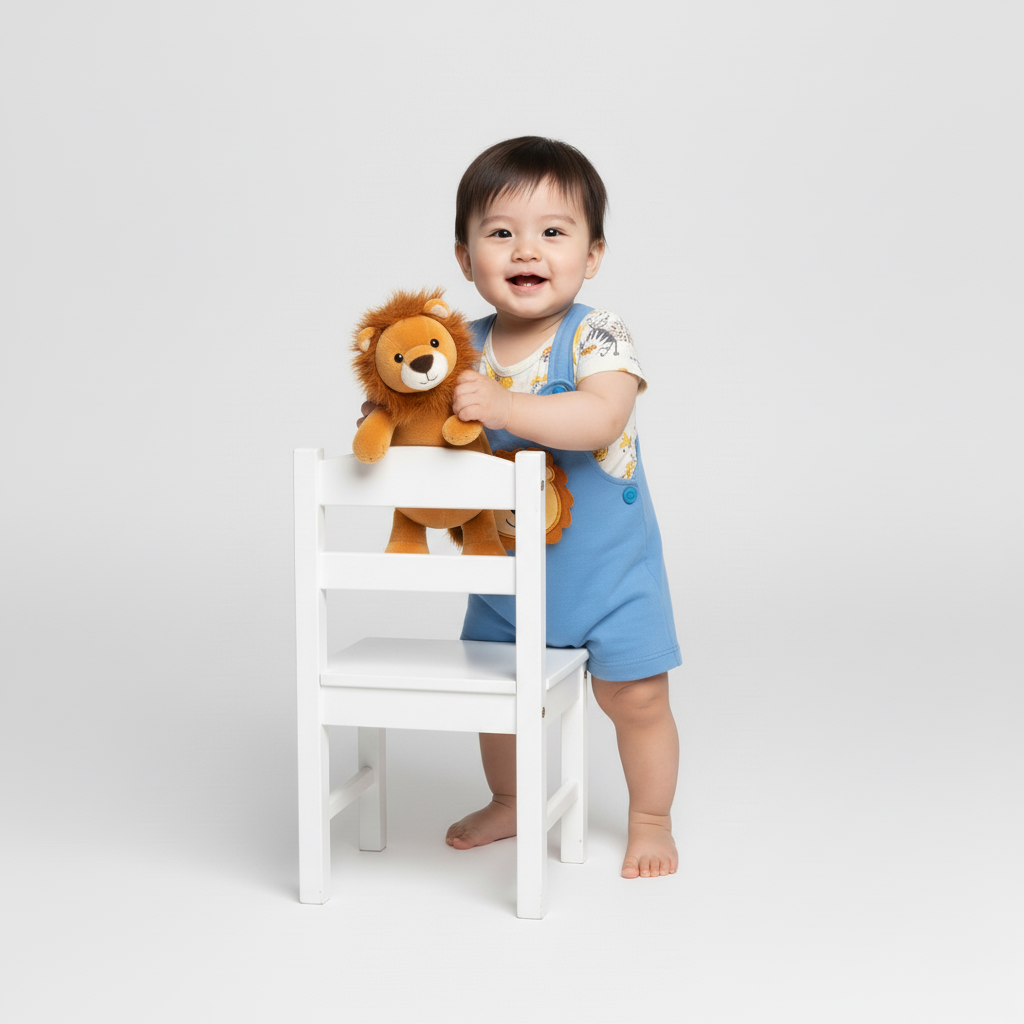 Conjunto Bebê Menino Leãozinho | Body e Jardineira Azul