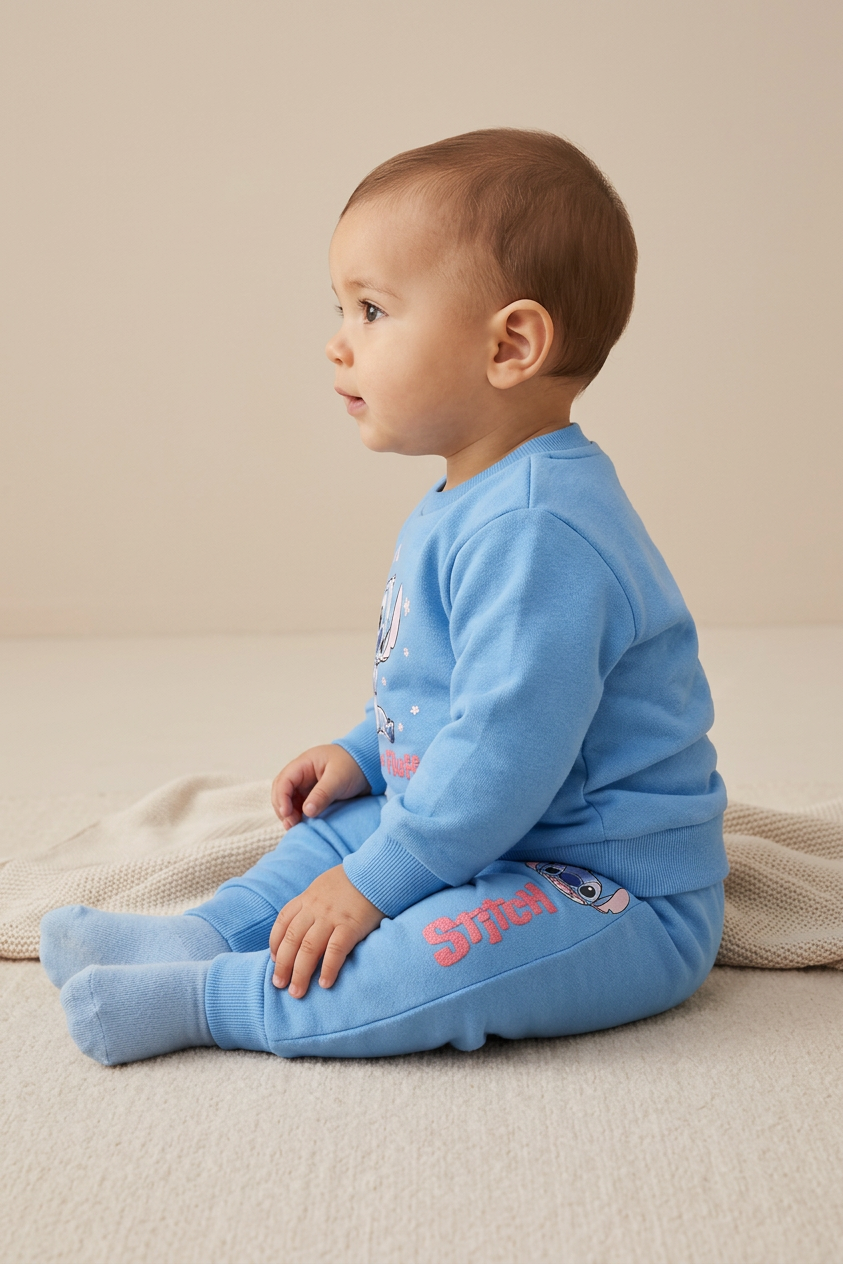 Conjunto Infantil Stitch Azul Claro Bebê | Fakini