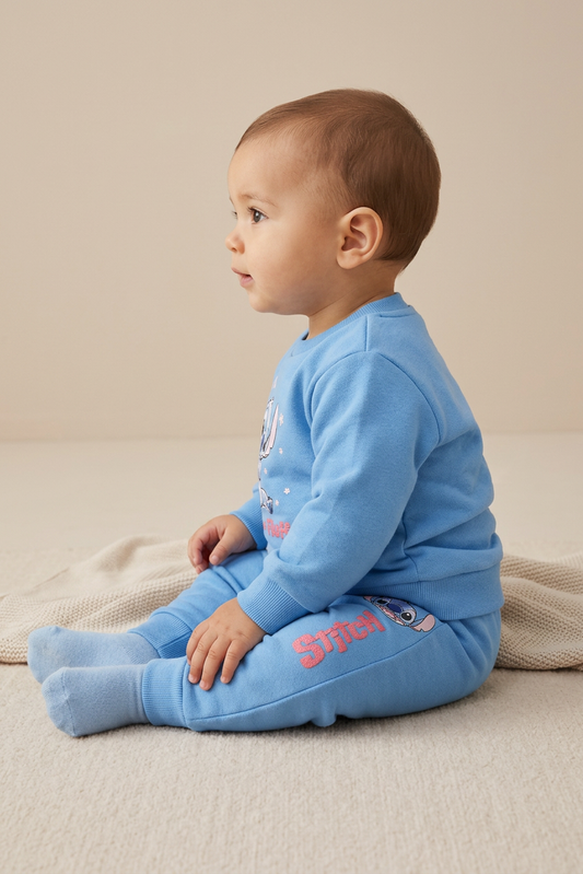 Conjunto Infantil Stitch Azul Claro Bebê | Fakini