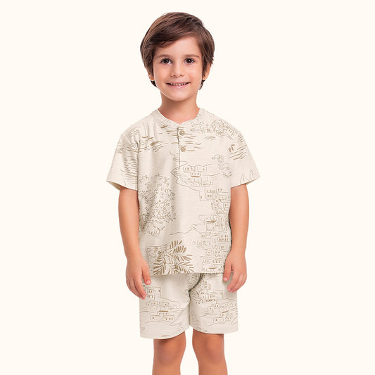Conjunto Infantil Ciao | Camiseta com Botões e Bermuda
