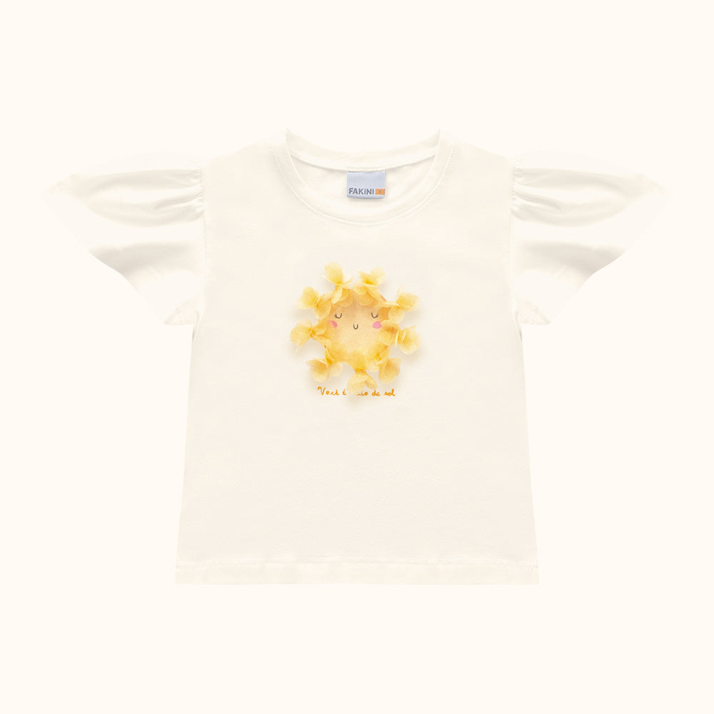 Blusa Infantil Meu Solzinho | Aplique Interativo de Organza